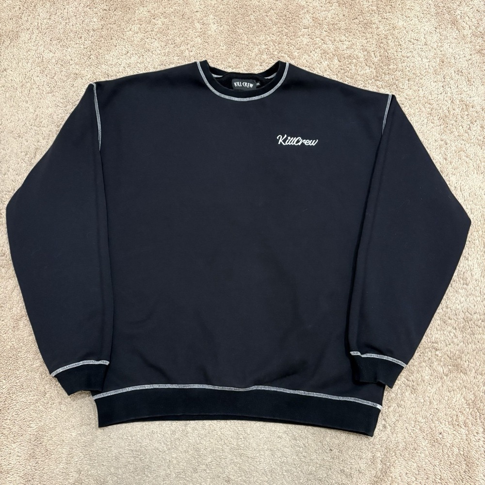 KillCrew Lux Outseam Crewneck Unisex 2XL Black White Heavyweight Gym Workout